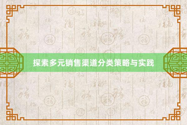 探索多元销售渠道分类策略与实践